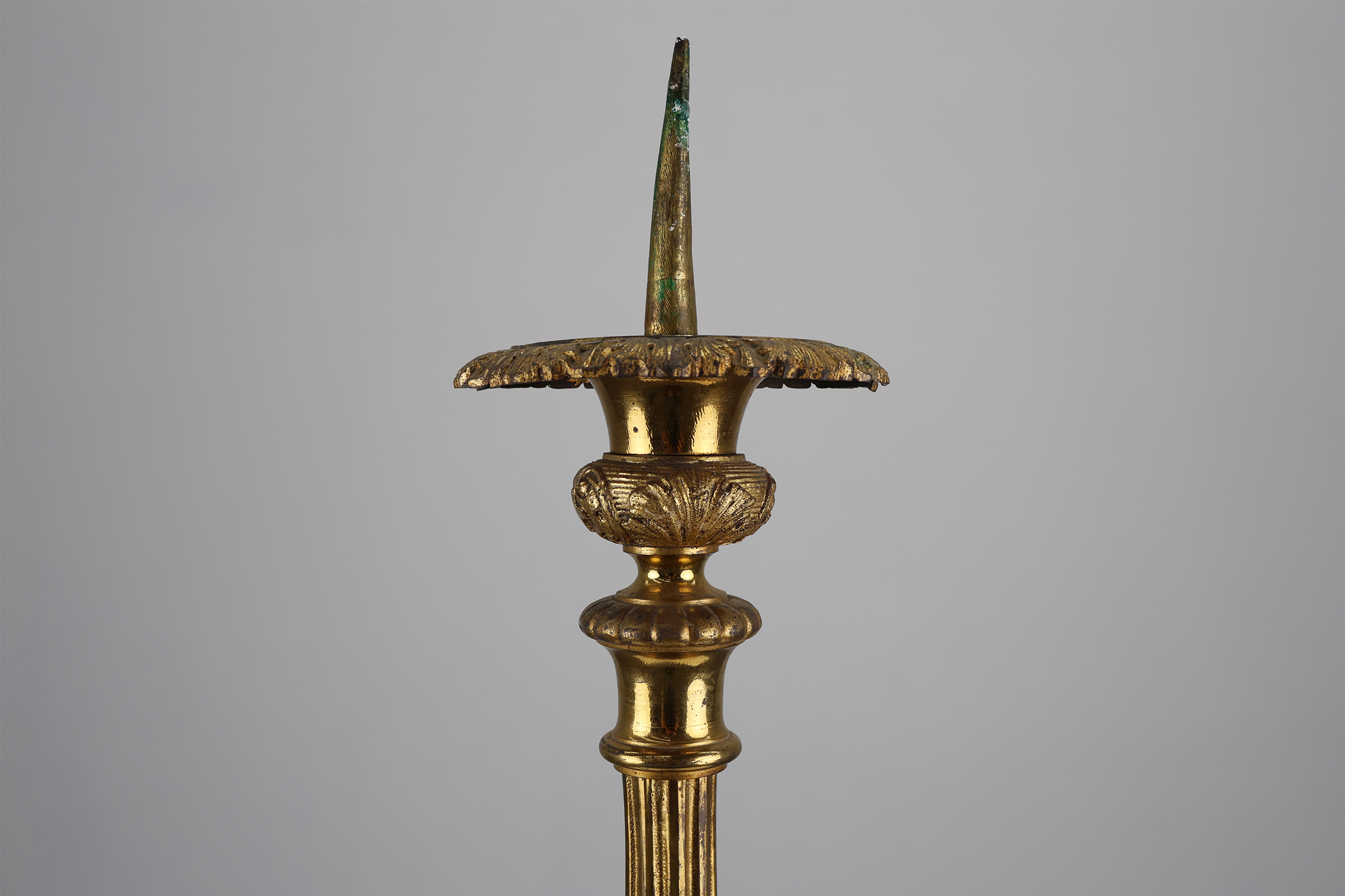 Large 18th century bronze and copper church candle holder, Francethumbnail